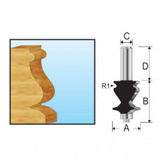 Фреза фасадная фигурная Makita R1.98 19х25.4х8х32х2Т (D-11732)